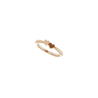 2 心形雕刻戒指（玫瑰色 14K）对角线 - Popular Jewelry  - 纽约
