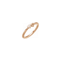 Prsten s dva srca koji se može gravirati (ruža 2K) s graviranjem - Popular Jewelry - New York