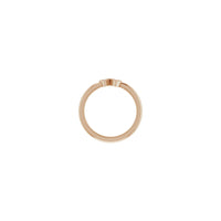 Postavka prstena s dva srca koja se mogu gravirati (ruža 2K) - Popular Jewelry - New York