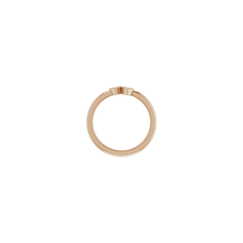 2-Heart Engravable Ring (Rose 14K) setting - Popular Jewelry - New York