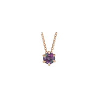 Alexandrite Solitaire Claw Necklace (Rose 14K) quddiem - Popular Jewelry - New York