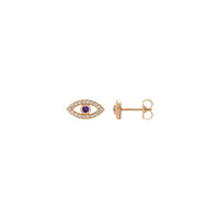 Amethyst und weißer Saphir Evil Eye Ohrstecker (14K Rose) Haupt - Popular Jewelry - New York
