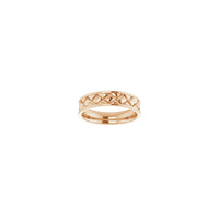 Bordered Woven-Design Ring (Rose 14K) front - Popular Jewelry - New York