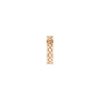 Bordered Woven-Design Ring (Rose 14K) side - Popular Jewelry - New York