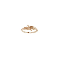 Clasping Angel Wings Ring (Rose 14K) front - Popular Jewelry - New York