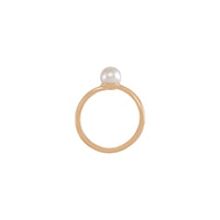 Cultured Akoya Pearl with Natural Diamond Freeform Ring (Rose 14K) setting - Popular Jewelry - Nouyòk