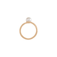 Cultured Akoya Pearl with Natural Diamond Freeform Ring (Rose 14K) setting - Popular Jewelry - New York