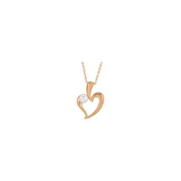 Cultured White Akoya Pearl Heart Necklace (Rose 14K) ka pele - Popular Jewelry - New york