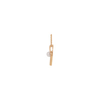 കൾച്ചർഡ് വൈറ്റ് അക്കോയ പേൾ ഹാർട്ട് നെക്ലേസ് (റോസ് 14 കെ) സൈഡ് - Popular Jewelry - ന്യൂയോര്ക്ക്