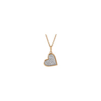 Mặt trước Dây chuyền hình trái tim kim cương tự nhiên chéo (Hồng 14K) - Popular Jewelry - Newyork