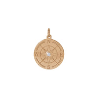 Diamond Voyager Kompas privjesak (Ruža 14K) sprijeda - Popular Jewelry - Njujork