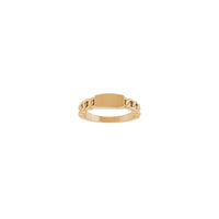 කැටයම් කළ හැකි තීරු සබැඳි මුද්ද (රෝස් 14K) ඉදිරිපස - Popular Jewelry - නිව් යෝර්ක්