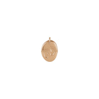 Makulit nga Tiny Footprints Oval Medal (Rose 14K) atubangan - Popular Jewelry - New York