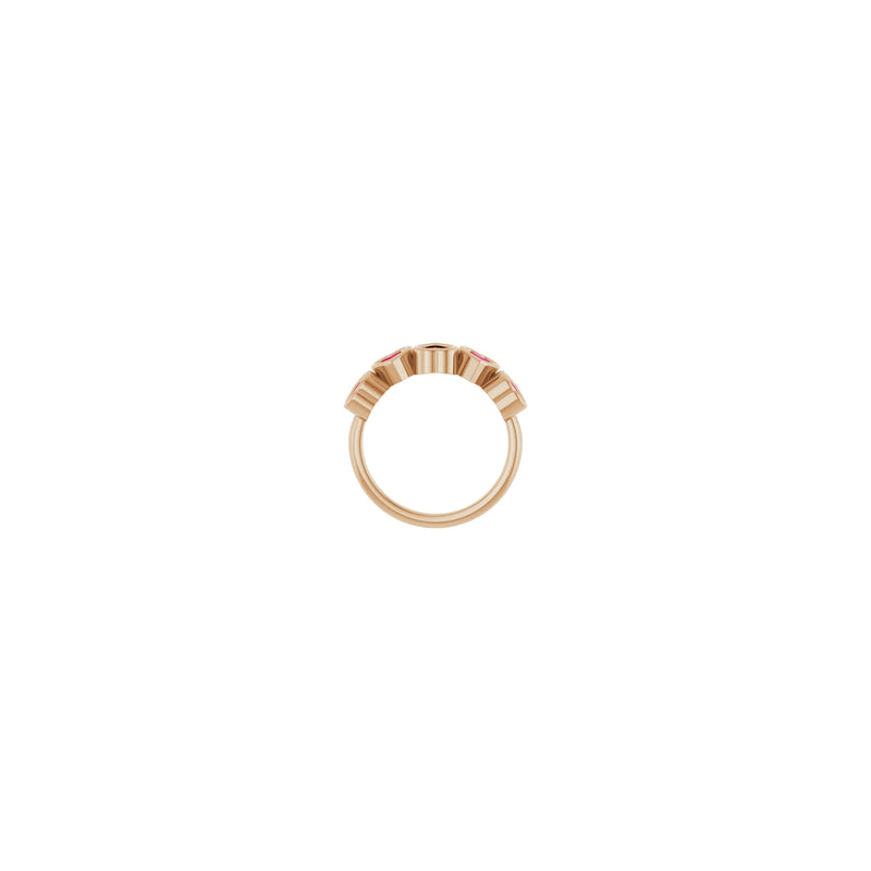 Five Heart Mozambique Garnet Ring (Rose 14K) setting - Popular Jewelry - New York