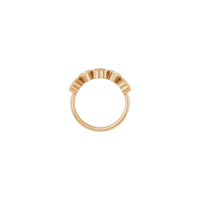 Поставка за прстен со пет бели срца (роза 14K) - Popular Jewelry - Њујорк