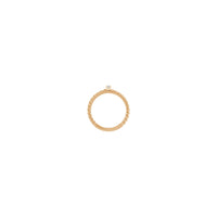 Four Diamonds Rectangle Rope Ring (Rose 14K) setting - Popular Jewelry - New York