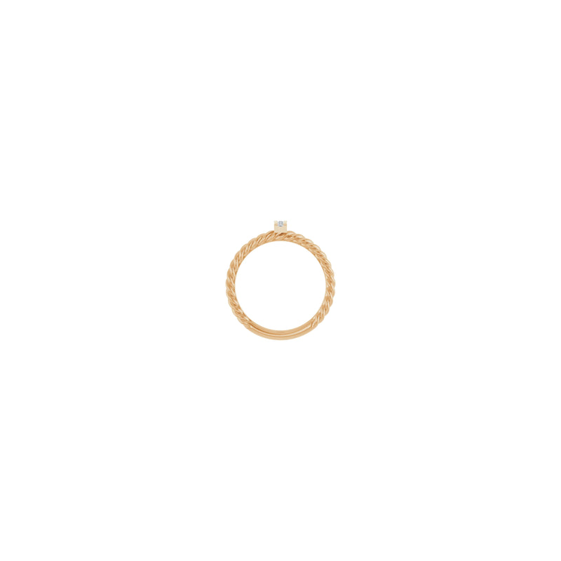 Four Diamonds Rectangle Rope Ring (Rose 14K) setting - Popular Jewelry - New York