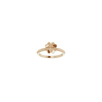 Prsten s djetelinom s četiri lista (ruža 14K) sprijeda - Popular Jewelry - New York