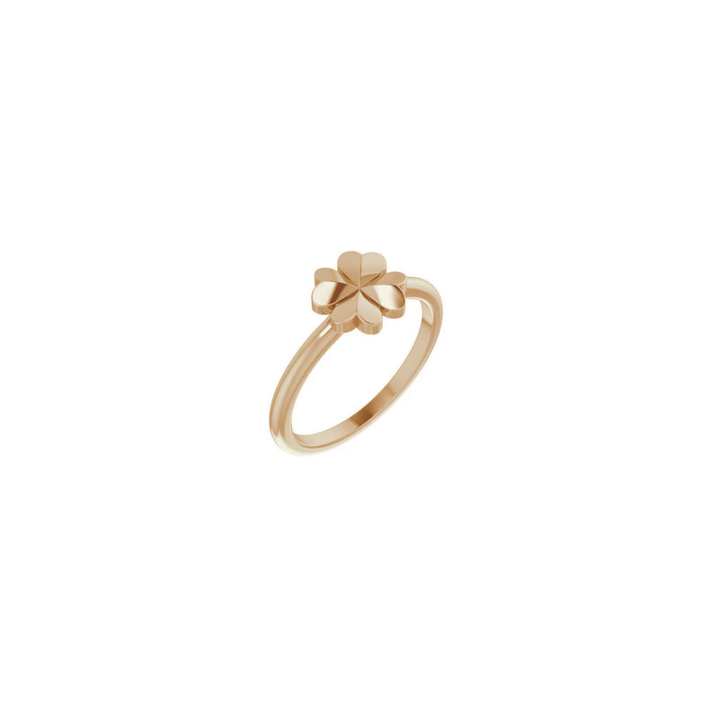 Four-Leaf Clover Stackable Ring (Rose 14K) main - Popular Jewelry - New York