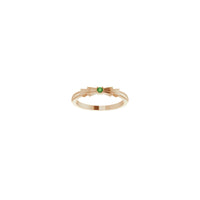 Green Tourmaline Bow Stackable Ring (Rose 14K) front - Popular Jewelry - New York