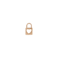 Висулка с ключалка с изрязан сърце (роза 14K) отпред - Popular Jewelry - Ню Йорк