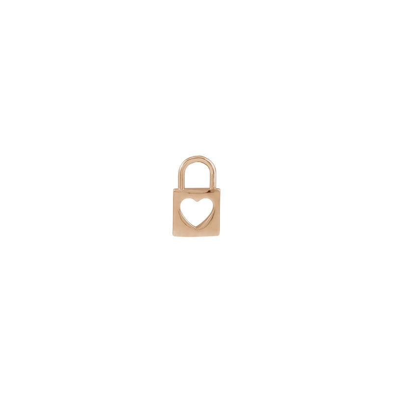 Heart Cutout Lock Pendant (Rose 14K) front - Popular Jewelry - New York