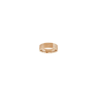 Herringbone Pattern Ring (Rose 14K) front - Popular Jewelry - New York