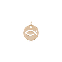 Ichthus Religious Fish Symbol Pendant (Rose 14K) front - Popular Jewelry - New York