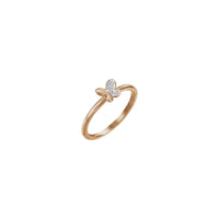 Prírodný diamantový motýľový prsteň (Rose 14K) hlavný - Popular Jewelry - New York