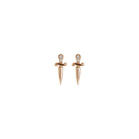 ন্যাচারাল ডায়মন্ড ড্যাগার স্টাড কানের দুল (গোলাপ 14K) সামনে - Popular Jewelry - নিউ ইয়র্ক