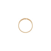 Բնական ադամանդե կետավոր սրտի նշանի մատանին (վարդ 14K) կարգավորում - Popular Jewelry - Նյու Յորք
