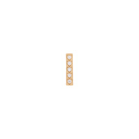 Parte anteriore con pendente a barra con cinque cuori e diamanti naturali (rosa 14K) - Popular Jewelry - New York