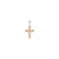 Natural Diamond French-Set Cross Pendant (Rose 14K) back - Popular Jewelry - New York
