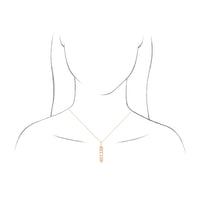 Natural Diamond Moon Phase Bar Pendant (Rose 14K) preview - Popular Jewelry - New York