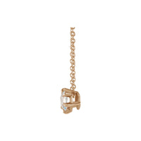 Natural nga Diamond Solitaire Claw Prong Necklace (Rose 14K) nga kilid - Popular Jewelry - New York