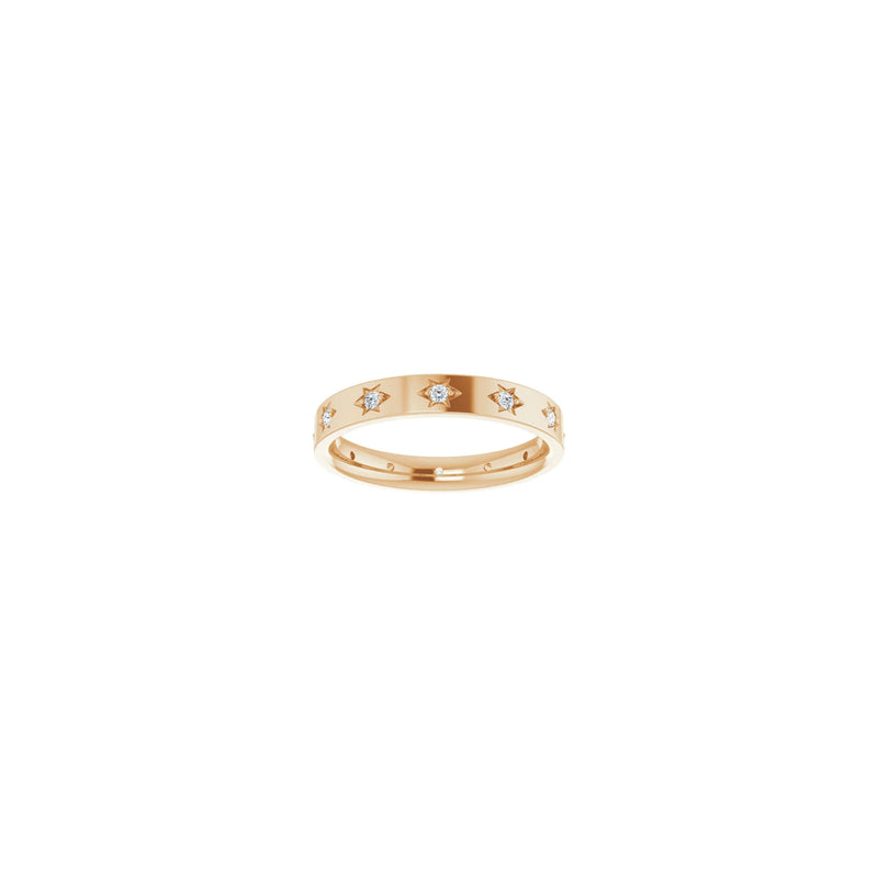 Natural Diamond Stars Eternity Ring (Rose 14K) front - Popular Jewelry - New York