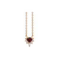 Natural nga Mozambique Garnet ug Diamond Necklace (Rose 14K) atubangan - Popular Jewelry - New York