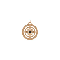 Dabīgā oniksa kompasa kulons (Rose 14K) priekšpusē - Popular Jewelry - Ņujorka