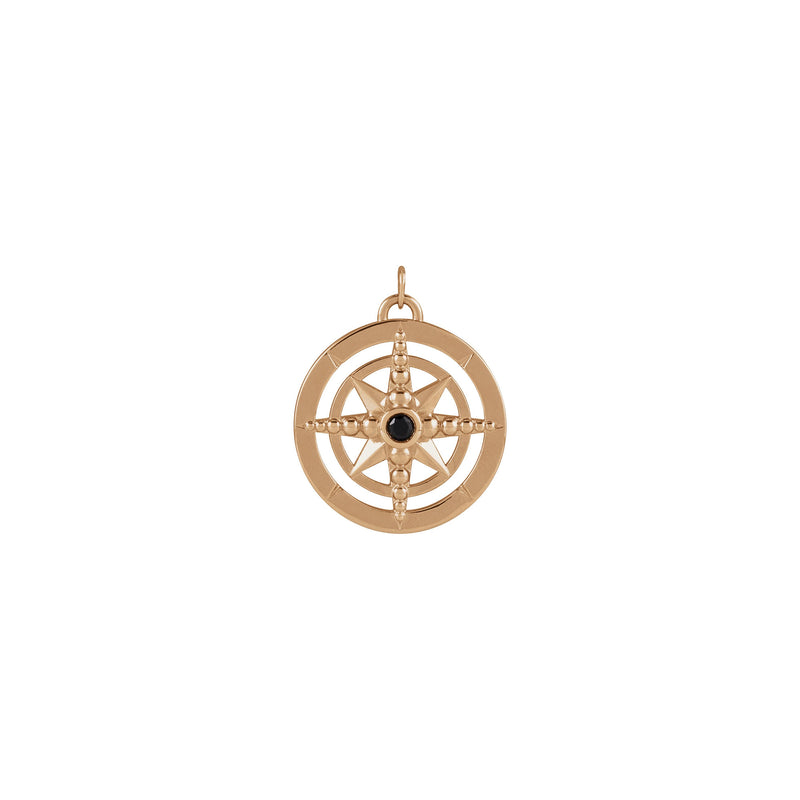 Compass rose black lacquered Medal Pendant - Plain chain - Range of  customizable pendants.