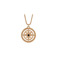 Natural Onyx Compass Pendant (Rose 14K) preview - Popular Jewelry - New York