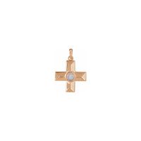 Natural White Opal Gratitude Cross Pendant (Rose 14K) front - Popular Jewelry - New York