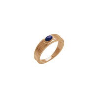 Oval Cabochon Lapis Lazuli Grooved Ring (Rose 14K) main - Popular Jewelry - New York
