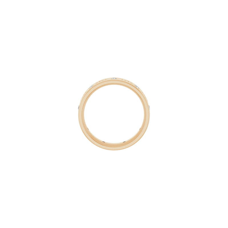 Rhombus Patterned Natural Diamond Eternity Ring (Rose 14K) setting - Popular Jewelry - New York