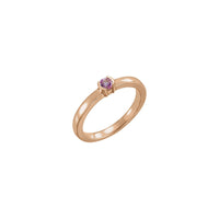 Round Natural Pink Tourmaline Stackable Ring (Rose 14K) main - Popular Jewelry - New York