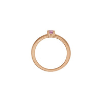 I-Round Natural Pink Tourmaline Stackable Ring (Rose 14K) side - Popular Jewelry - I-New York