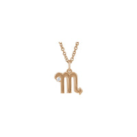 Scorpio Zodiac Sign Diamond Necklace (Rose 14K) front - Popular Jewelry - New York