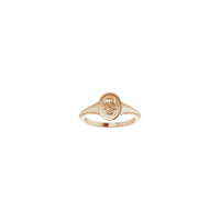Skull Signet Ring (Rose 14K) front - Popular Jewelry - New York