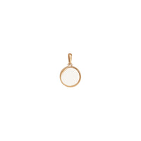 Solitaire Diamond Engravable Disc Pendant (Rose 14K) back - Popular Jewelry - New York