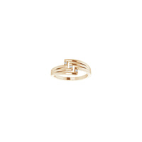 Triple Diamond Bypass Ring (Rose 14K) front - Popular Jewelry - New York