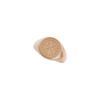 Modrwy Signet Compass Voyager (Rose 14K) ar y brig - Popular Jewelry - Efrog Newydd